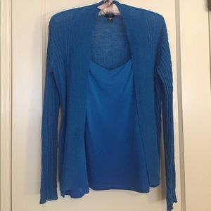 Eileen Fisher 2 piece sweater set deep turquoise